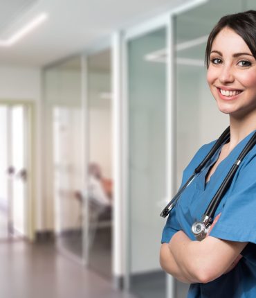 Portrait of a smiling nurse in a hospital